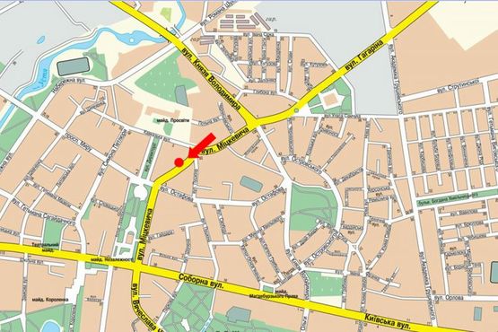 Схема рекламної площини за адресою Мицкевича ул., 3, в сторону Мира пр.