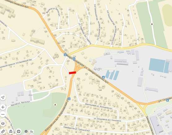 Схема рекламной плоскости по адресу Варшавська - вул. Волошкова