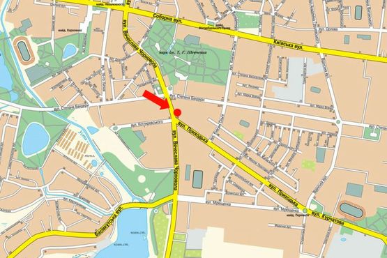 Схема рекламной плоскости по адресу Черновола ул., 39 / Новака ул., из центра