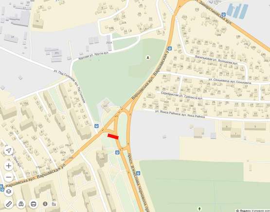 Схема рекламной плоскости по адресу Варшавська - пр. Чорновола (зліва)