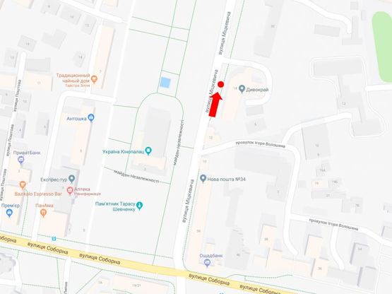 Схема рекламной плоскости по адресу Мицкевича ул., 14 / Независимости пл., остановка "Перинатальный центр", возле кинотеатра "Украина", в сторону Мира пр., A2