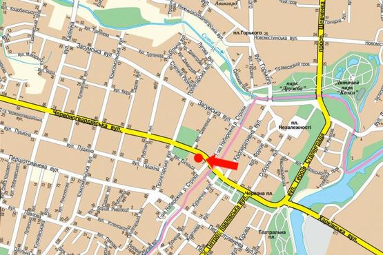 Схема рекламной плоскости по адресу Ильинская ул. (бывш. Красногвардейская ул.), возле выставочного центра "Ильинский"