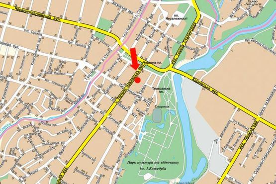 Схема рекламной плоскости по адресу Петропавловская ул., 53, возле Укртелекома