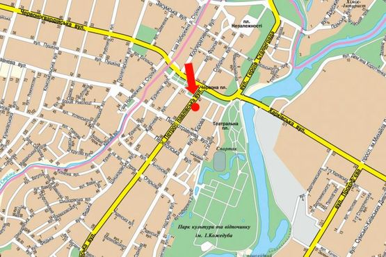 Схема рекламной плоскости по адресу Петропавловская ул., 53, возле "Ощадбанка"