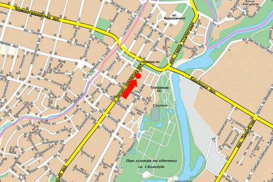 Схема рекламной плоскости по адресу Петропавловская ул., 53, возле "Ощадбанка"