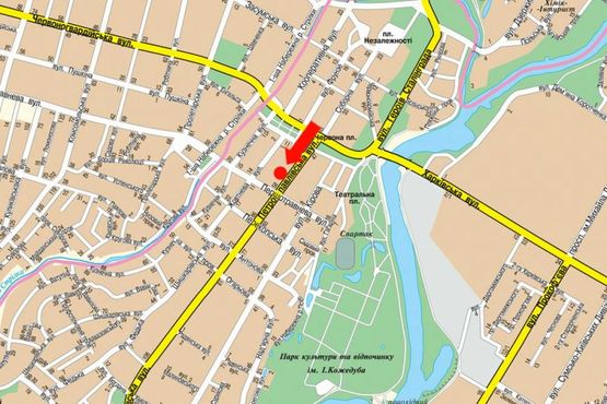 Схема рекламной плоскости по адресу Петропавловская ул., 56, напротив Банковской академии