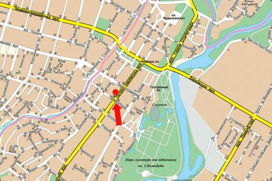 Схема рекламной плоскости по адресу Петропавловская ул., 64, возле турагентства "Автограф"