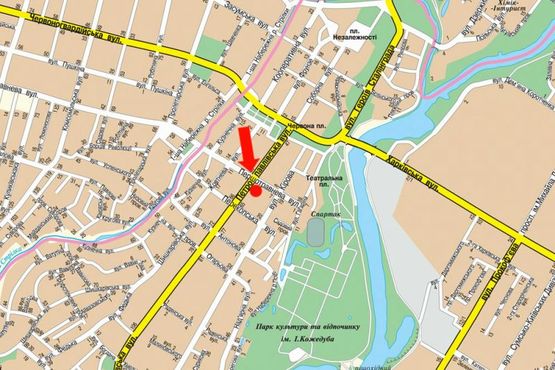 Схема рекламной плоскости по адресу Петропавловская ул., 61, в сторону Перекопской ул.