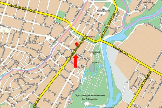 Схема рекламной плоскости по адресу Петропавловская ул., 50, возле магазина "Книголюб"