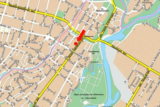 Схема рекламной плоскости по адресу Петропавловская ул., 50, возле магазина "Книголюб"