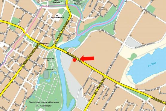 Схема рекламной плоскости по адресу Харьковская ул., 2/2, возле ТРЦ "Мануфактура", супермаркетов "Сильпо", "Comfy"