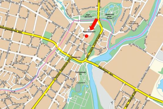 Схема рекламной плоскости по адресу Соборная ул., возле магазина "Vodafone"