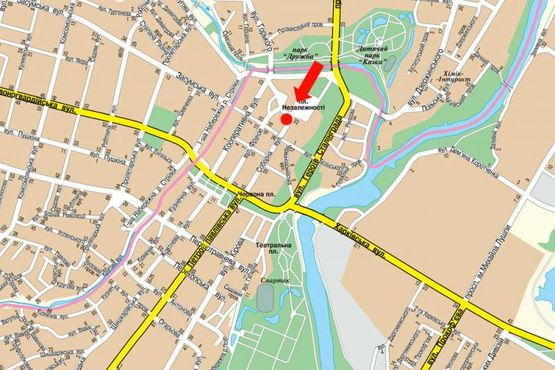 Схема рекламной плоскости по адресу Соборная ул., возле салона "Анжелина"