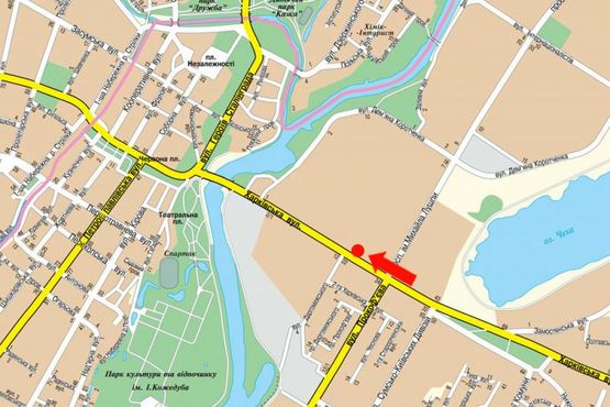 Схема рекламної площини за адресою Харьковская ул., возле супермаркетов "Billa", "Фокстрот", "Watsons"