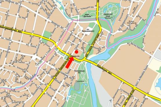 Схема рекламной плоскости по адресу Соборная ул., сквер им. Шевченко