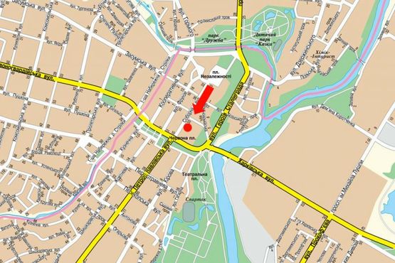 Схема рекламной плоскости по адресу Соборная ул., сквер им. Шевченко