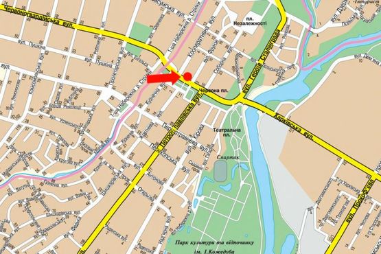 Схема рекламной плоскости по адресу Покровская пл. (бывш. Красная пл.), возле гостиницы "Украина" (№3)