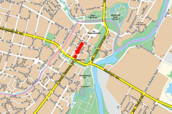 Схема рекламной плоскости по адресу Соборная ул., возле магазина "Алло"