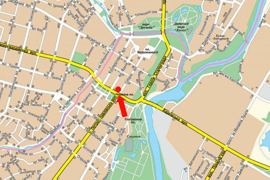 Схема рекламной плоскости по адресу Соборная ул., возле магазина "Алло"