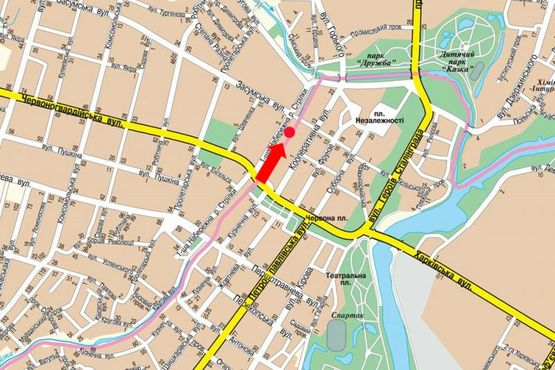 Схема рекламной плоскости по адресу 1-я Набережная ул. реки Стрелки, возле магазина "Мега Хит", в сторону 9-го Мая пер.