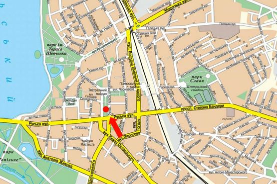 Схема рекламної площини за адресою Шевченко бул., возле магазина "Золото"