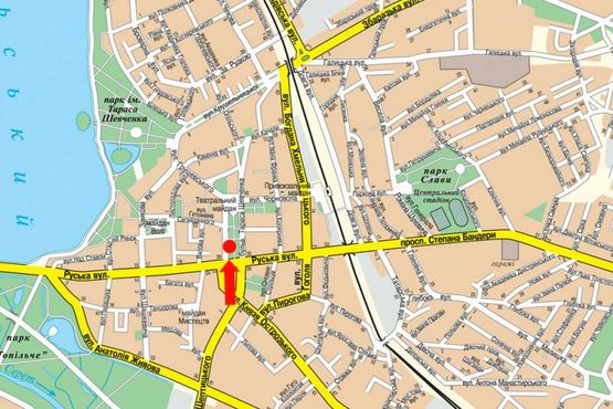 Схема рекламної площини за адресою Шевченко бул., возле ПУМБа