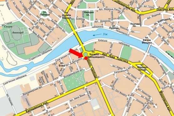 Схема рекламной плоскости по адресу Свободы пр., 2 / пл. Б. Хмельницкого