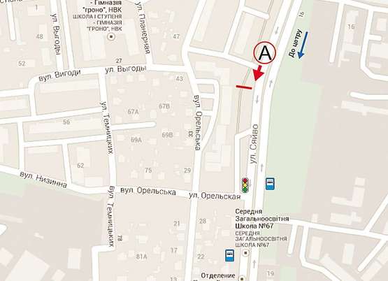 Схема рекламной плоскости по адресу Сяйво, 11