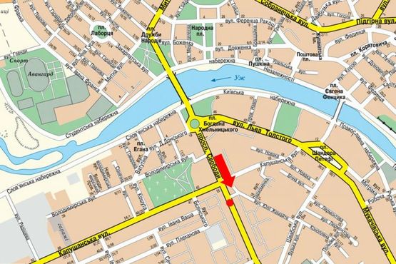 Схема рекламной плоскости по адресу Свободы пр., 28, разделитель, центр обслуживания МТС, в сторону пл. Кирила и Мефодия