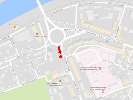 Схема рекламной плоскости по адресу Свободы пр., 2, в сторону пл. Кирилла и Мефодия, остановка