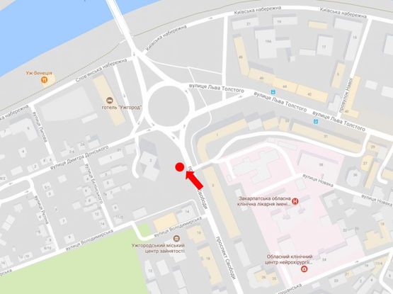 Схема рекламной плоскости по адресу Свободы пр., 2, в сторону пл. Дружбы Народов, остановка