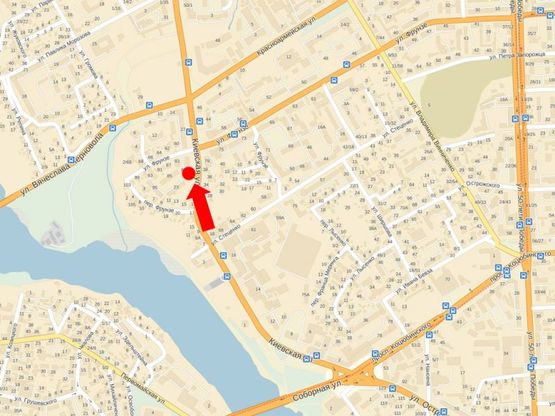 Схема рекламної площини за адресою Киевская ул, 25, из центра