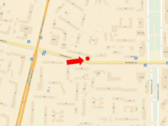 Схема рекламної площини за адресою Келецкая ул., 78, в центр