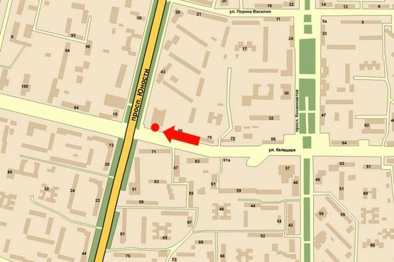 Схема рекламної площини за адресою Келецкая ул. / Юности пр., возле супермаркета "Фокстрот", "McDonald's"