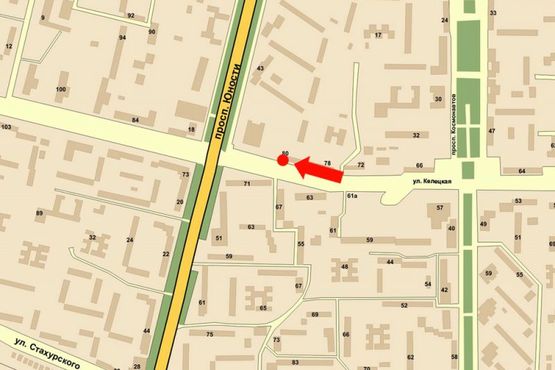 Схема рекламної площини за адресою Келецкая ул., 78, в сторону Юности пр.