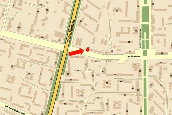 Схема рекламной плоскости по адресу Келецкая ул., 78, в центр
