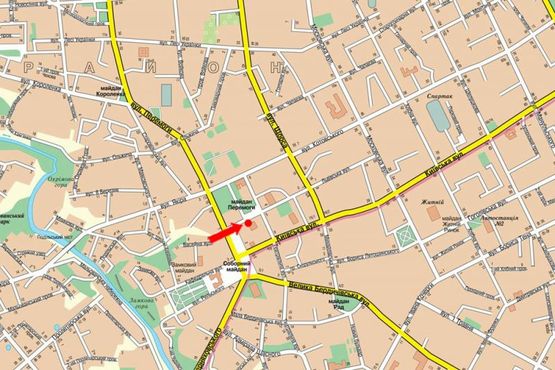 Схема рекламної площини за адресою Победы пл., 2, возле Налоговой