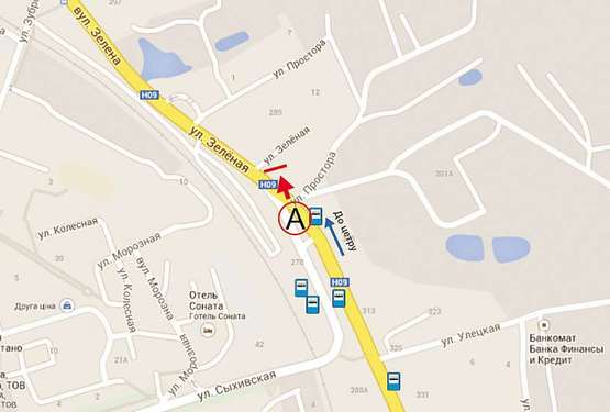 Схема рекламной плоскости по адресу Зелена, 299 -  Сихівський міст