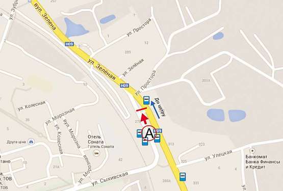 Схема рекламной плоскости по адресу Зелена - вул. Сихівська (Сихівський міст)