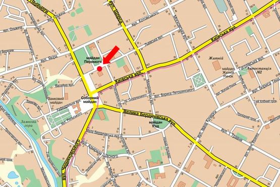 Схема рекламной плоскости по адресу Победы пл., 3, возле магазина "Космо", универмага "Молодежная мода"