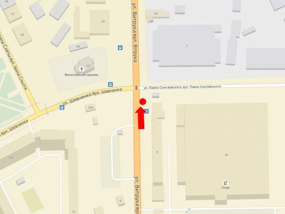 Схема рекламной плоскости по адресу Витрука ул., 9В, возле супермаркетов "Олди","Эльдорадо" и "Фуршет"