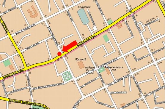 Схема рекламної площини за адресою Киевская ул., 37 / Небесной сотни ул. (бывш. ул. Московская), возле ЦУМа, магазина "Плато", "Ватсонс"