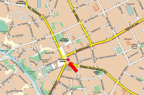 Схема рекламной плоскости по адресу Соборная пл., 3, возле центра обслуживания абонентов МТС