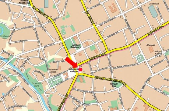 Схема рекламной плоскости по адресу Соборная пл., 3, возле центра обслуживания абонентов МТС