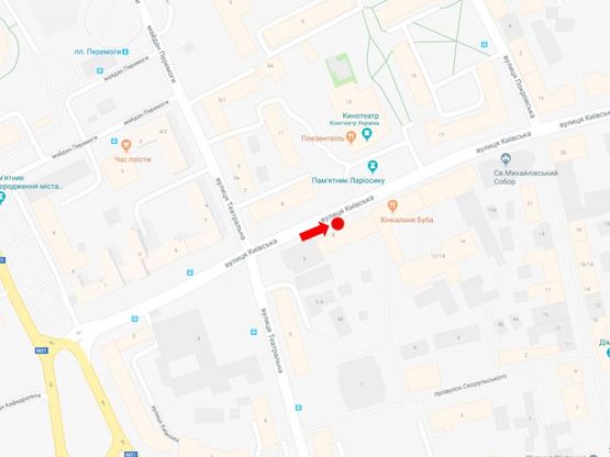 Схема рекламной плоскости по адресу Киевская ул., 8, остановка «Михайловский собор», из центра