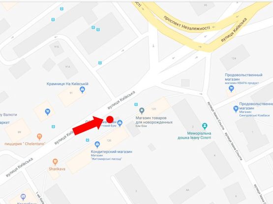 Схема рекламной плоскости по адресу Киевская ул., 120, остановка "Автовокзал", напротив Автовокзала, из центра