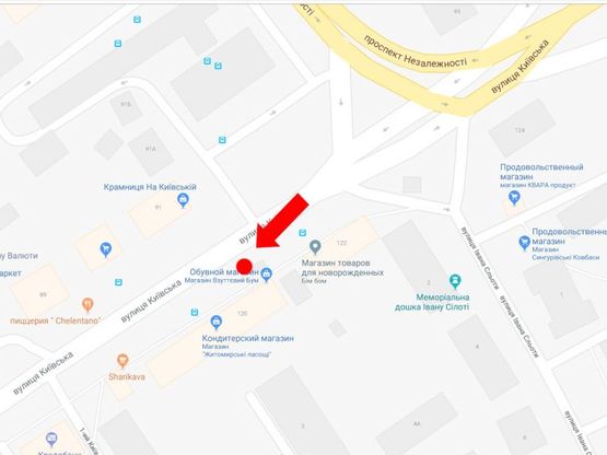 Схема рекламной плоскости по адресу Киевская ул., 120, остановка "Автовокзал", напротив Автовокзала, в центр