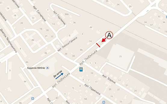 Схема рекламной плоскости по адресу Любінська (магазин "Меблі") ст.А