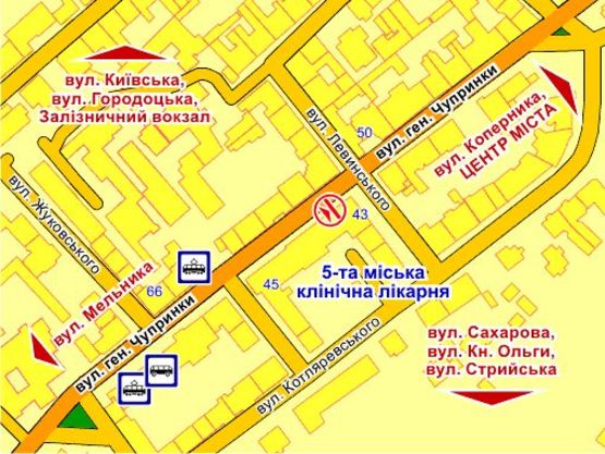 Схема рекламной плоскости по адресу вул. Чупринки. 43