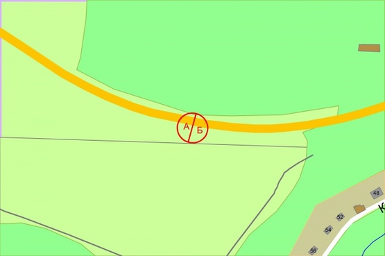 Схема рекламної площини за адресою Академіка Заболотного, 250 метрів до вул. Комунальна